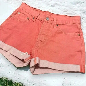 Levi’s 501 coral denim shorts boho western  28